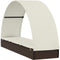 vidaXL - Ligbed - met - rond - dak - 211x57x140 - cm - poly - rattan - bruin