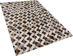 TUGLU - Laagpolig vloerkleed - Bruin - 160 x 230 cm - Leer