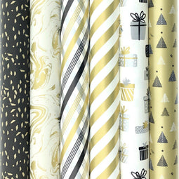 TOUCH OF GOLD 3 cadeaupapier - Kerstpapier - 200 x 70 cm - 6 rollen (6 stuks)