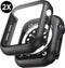 Podec Apple Watch 4 / 5 / 6 / SE - Hard Case - Full Cover - Zwart (2 stuks)