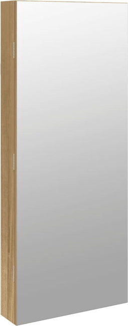 vidaXL - Sieradenkast - met - spiegel - en - LED - wandgemonteerd