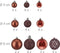 Kerstballen set van 50 - onbreekbaar - kunststof - ∅ 3, 4 & 6 cm - bruin (50 stuks)