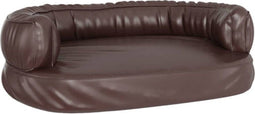 vidaXL - Hondenmand - met - ergonomisch - schuim - 60x42 - cm - kunstleer - bruin