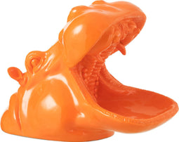 J-Line decoratie nijlpaard Kop - polyresin - oranje