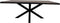 Rechthoekige eettafel - 220x100x77 - Zwart - Acaciahout/metaal - Live edge