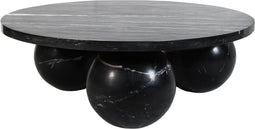 PTMD Diro Black Marble 3 Ball Coffeetable Round