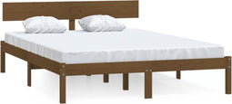 vidaXL - Bedframe - massief - grenenhout - honingbruin - 160x200 - cm