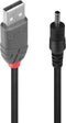 Lindy 70266 - USB 2.0 - USB-A naar DC 3,5 mm 1,5 m - Zwart