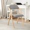 SoBuy FST92-N - Houten Klapstoel - Gestoffeerd Zitkussen - Grijs/Natuur 47.5x77x59 cm