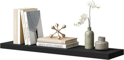 Woltu Zwevende Wandplank MDF Wandrek - Hangende Opbergplank Modern Design - 90 x 22,9 x 3,8 cm -