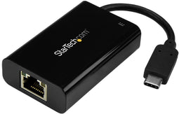 Startech.com US1GC30PD - USB-C naar Gigabit Ethernet Adapter - PD 2.0 - Zwart