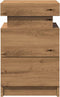 vidaXL - Nachtkastje - met - LED - 35x39x55 - cm - bewerkt - hout - artisanaal - eiken