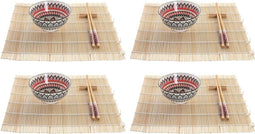 Sushi-set DKD Home Decor 14,5 x 14,5 x 31 cm Multicolour Mandala Keramiek Orientaals (16 Onderdelen)