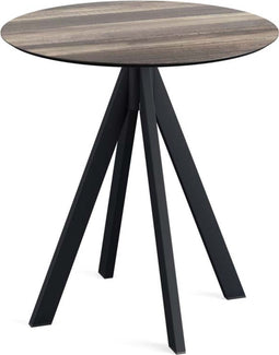 Infinity Terrastafel Zwart Frame + Tropical Wood HPL 70 cm - Essentials 120011270