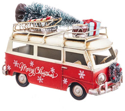 Kerstversiering Rood Multicolour Metaal Bus 17,5 x 7,5 x 11 cm