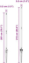 vidaXL - Ligbedden - met - Spijker - 7 - stuks - Ø32 - mm - 170 - cm - Gegalvaniseerd - Staal