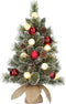 Black Box Trees Kaprun - Kunstkerstboom met LED verlichting - H60 x Ø39 cm Groen frosted Rood