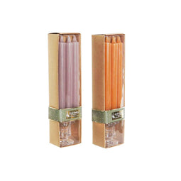 kaarsjes DKD Home Decor Grijs Oranje Kerstmis 2 x 2 x 20 cm (4 Onderdelen) (2 Stuks)