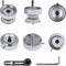 vidaXL - Buttonmachine - met - 500 - st - buttononderdelen - 58 - mm