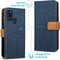 iMoshion Hoesje Geschikt voor Samsung Galaxy A21s Hoesje Met Pasjeshouder - iMoshion Luxe Canvas Bookcase - Donkerblauw