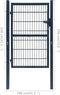 vidaXL - Poort - dubbelstaafmat - (enkel) - 106x190 - cm - antracietgrijs