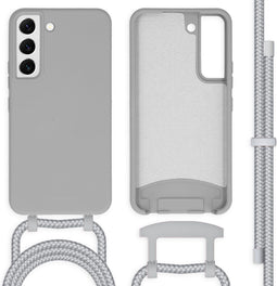 iMoshion Hoesje Geschikt voor Samsung Galaxy S22 Hoesje Met Koord - iMoshion Color Backcover met afneembaar koord - Grijs