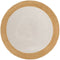 vidaXL - Vloerkleed - rond - gevlochten - 120 - cm - jute - en - katoen - wit - en - naturel