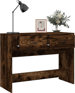 VDXL Wandtafel 100x39x75 cm bewerkt hout gerookt eikenkleurig