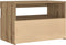 vidaXL - Nachtkastje - met - LED - 60x35x40 - cm - bewerkt - hout - artisanaal - eiken