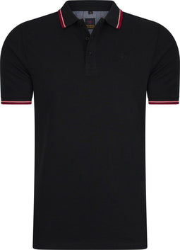Mario Russo Polo shirt Edward - Polo Shirt Heren - Poloshirts heren - Katoen - Zwart