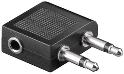 Wentronic 3.5mm/3.5mm Audio Adapter - Vliegtuigadapter - Haaks - Zwart
