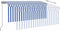 vidaXL - Luifel - handmatig - uittrekbaar - met - rolgordijn - LED - 4x3 - m - blauw - wit