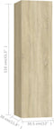 vidaXL - Tv-meubels - 2 - st - 30,5x30x110 - cm - bewerkt - hout - sonoma - eikenkleurig