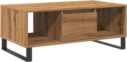 vidaXL - Salontafel - 90x50x36,5 - cm - bewerkt - hout - artisanaal - eikenkleurig