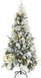 vidaXL - Kerstboom - met - LED - en - dennenappels - en - sneeuw - 225 - cm - PVC - en - PE