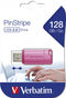 Verbatim PinStripe - USB-stick 128GB - Leessnelheid 12MB/s - Roze