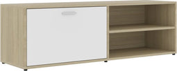 vidaXL - Tv-meubel - 120x34x37 - cm - bewerkt - hout - wit - en - sonoma - eikenkleurig