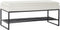 Foot-of-bed Bench DKD Home Decor Zwart Beige Polyester Ijzer (80 x 36 x 35 cm)