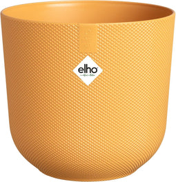 Elho Jazz Rond 23 Bloempot - 100% Gerecycled Plastic - Ø 23.1 x H 21.5 cm - Amber geel