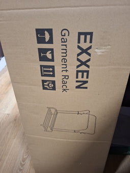Exxen Industrieel Kledingrek - Metaal - Multifunctioneel met Schoenenrek en Haken - Zwart - 110x33x150 CM