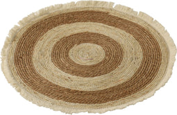 J-Line tapijt Kwastjesband - vloerkleed - jute - beige/bruin - small