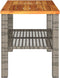 Tuintafel 70x38x42 cm poly rattan en acaciahout grijs