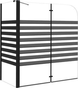 vidaXL - Badwand - gestreept - 120x68x130 - cm - gehard - glas