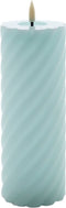 swirl led kaars rustic blauw 20x7,5cm