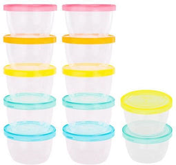 Badabulle veel van 12 badabowls - Gradueerde Conservation Boxes 250ml - Herinschrijving oppervlak