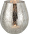 J-Line windlicht Eivorm Craquele - glas - zilver - small