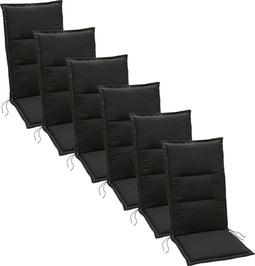 Summerset Club - 6-delige Tuinkussenset hoge rug - Black *6 halen = 2 betalen