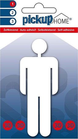 Pickup 3D Home Picto zelfklevend man wit - 211100002