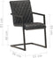 vidaXL - Eetkamerstoelen - 2 - st - echt - leer - zwart