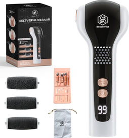 Beeperfect® Elektrische Eeltverwijderaar - Eeltvijl met Stofzuigsysteem - IPX7 Waterdicht - Inclusief 6 Rollers en Pedicure set (6 stuks)